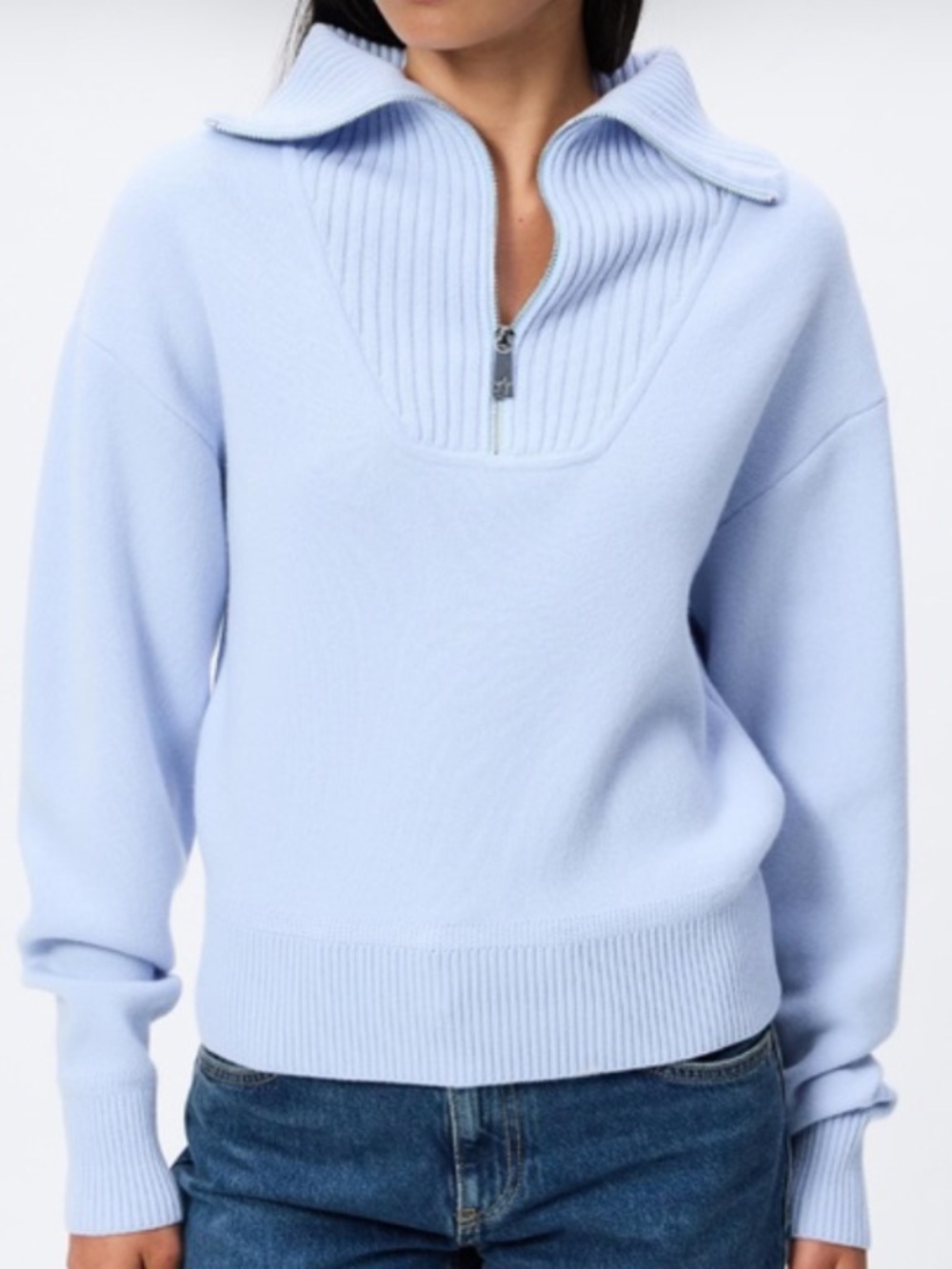 Perfect Moment Half Zip Fleece Top Cloud Blue